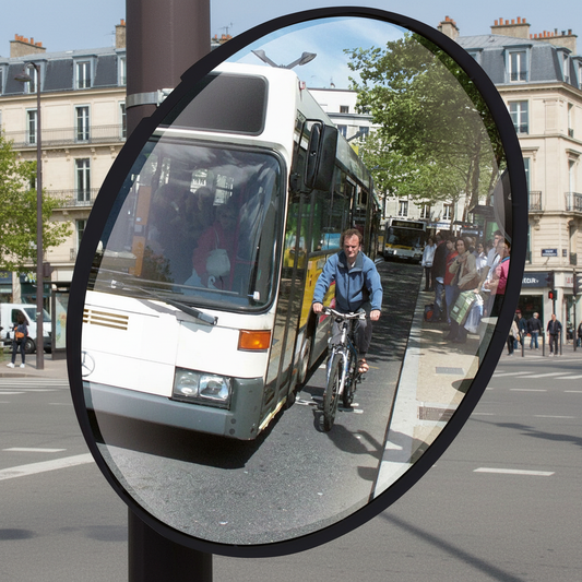 Premium 500mm Cycle Safety Mirror for Enhanced Cyclist Visibility at Junctions - High-Quality... - side view | britanniasafety.uk