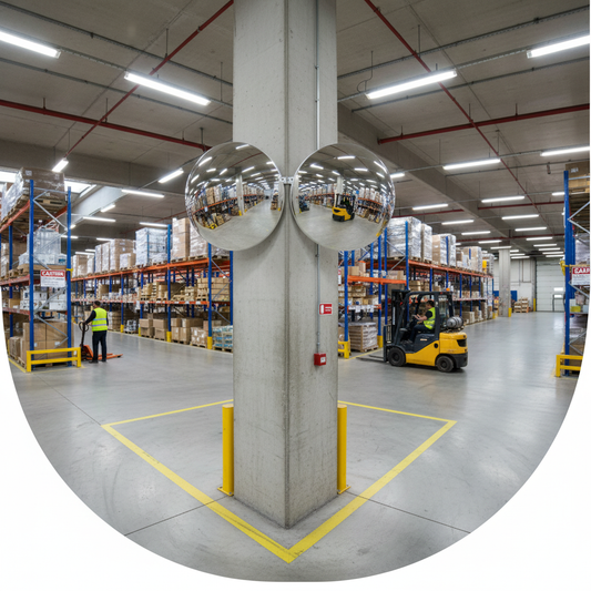 Premium Two-Direction Security Mirror for Retail and Hospitality with Convex Design for... - side view | britanniasafety.uk