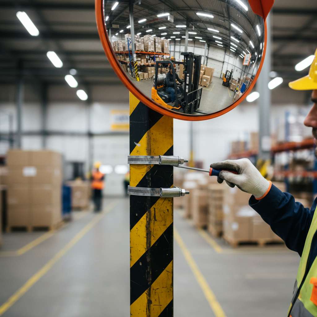 Professional Post Fixing Kit for Mounting Mirrors on 60-76mm Poles - High-Quality Professional... - side view | britanniasafety.uk