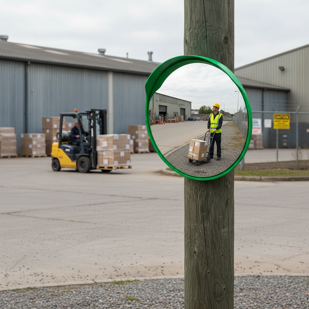 Premium Multi-Purpose Safety Mirror for Indoor and Outdoor Use - Durable Frame Options and Wide... - side view | britanniasafety.uk