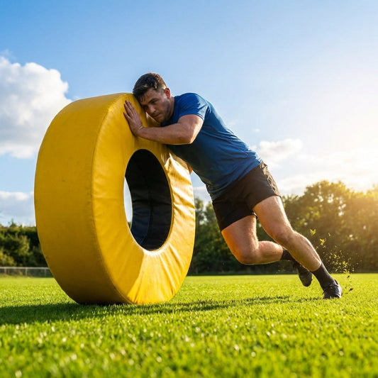 Yellow Aussie Rules Tackle Tube for dynamic football training - product detail