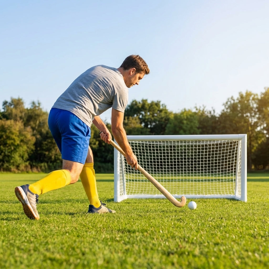 PVC Mini Hockey Goal in white for indoor and outdoor use - product detail