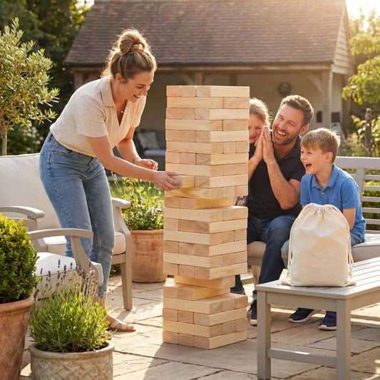 Giant Tumble Tower with pine wood blocks for indoor and outdoor use - product detail