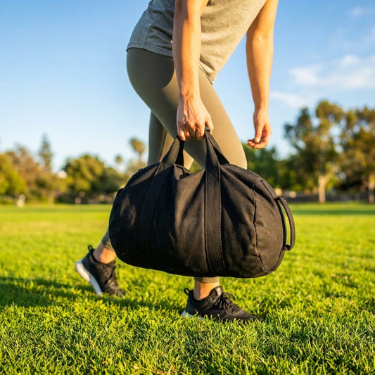 Fitness sandbag with adjustable weight and easy-grip handle - product detail