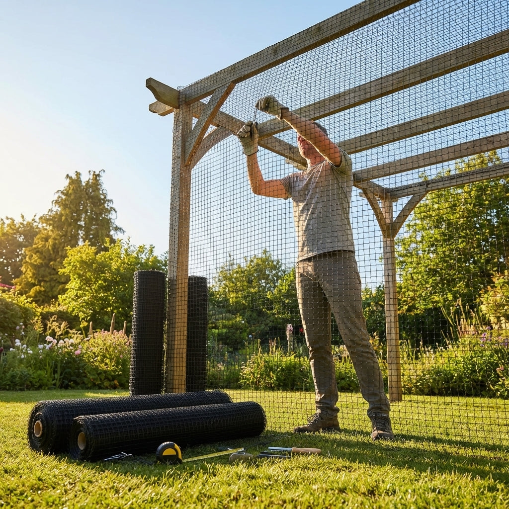 19mm black bird netting made from high-density polyethylene for garden and industrial use - product detail