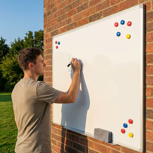 150cm x 120cm magnetic whiteboard with aluminium frame - product detail