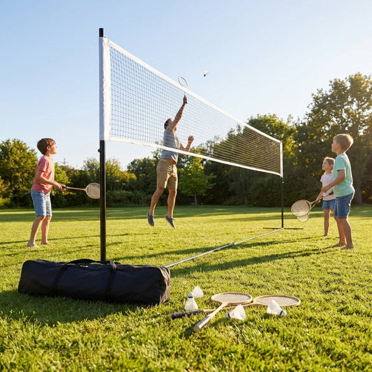 Portable badminton tennis net with carry bag, various sizes - product detail