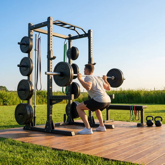 Complete gym equipment set for home and garage use - product detail