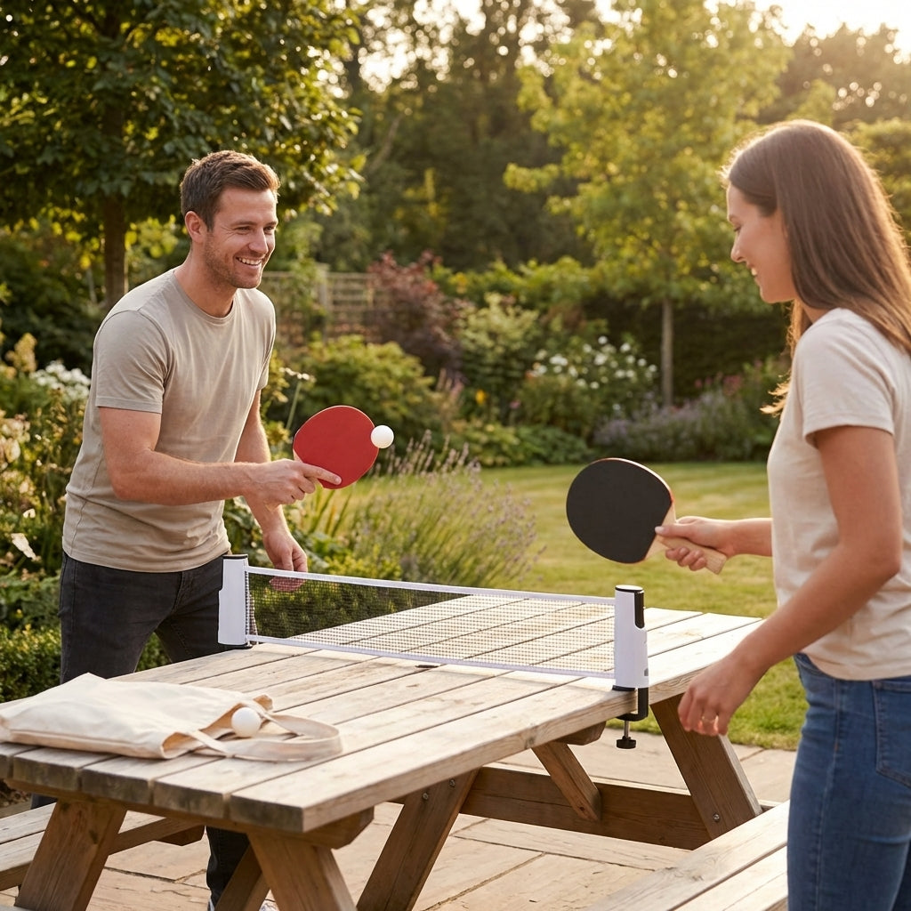 Table Tennis Set with 6 Plywood Bats in Black and Red - product detail