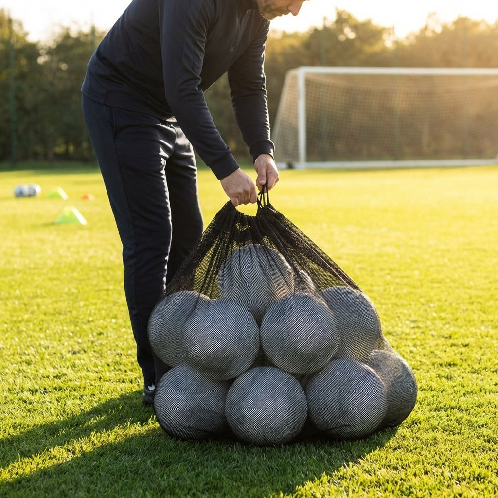 Sports Ball Carry Bag in Black Mesh Material - product detail