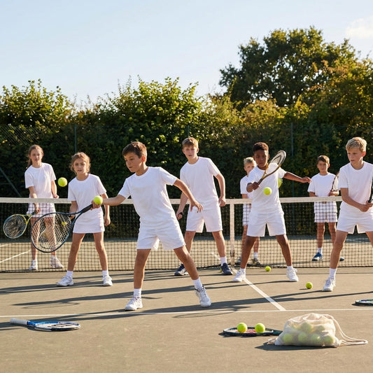 Junior cotton tennis t-shirt in white, available in six sizes - product detail