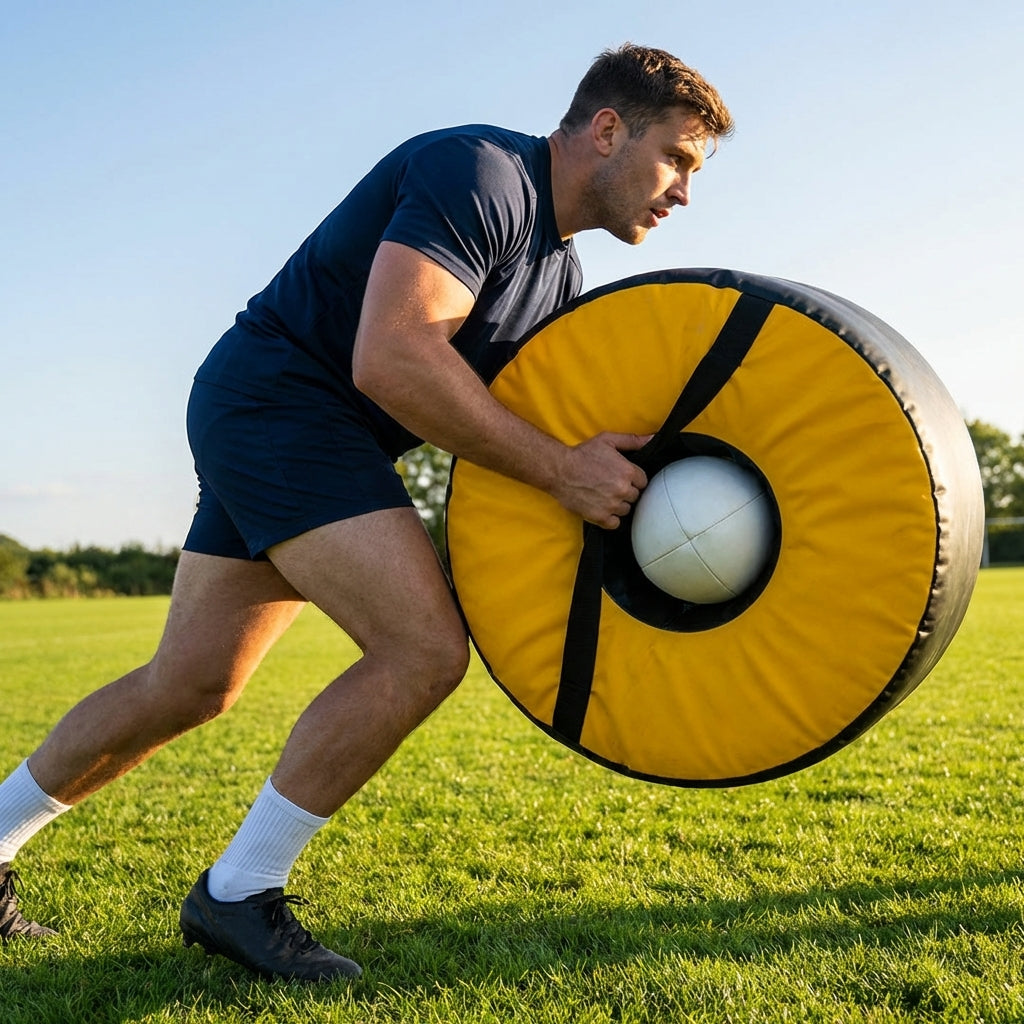 Rugby Tackle Jackal Bag in Yellow and Black, Durable PVC - product detail