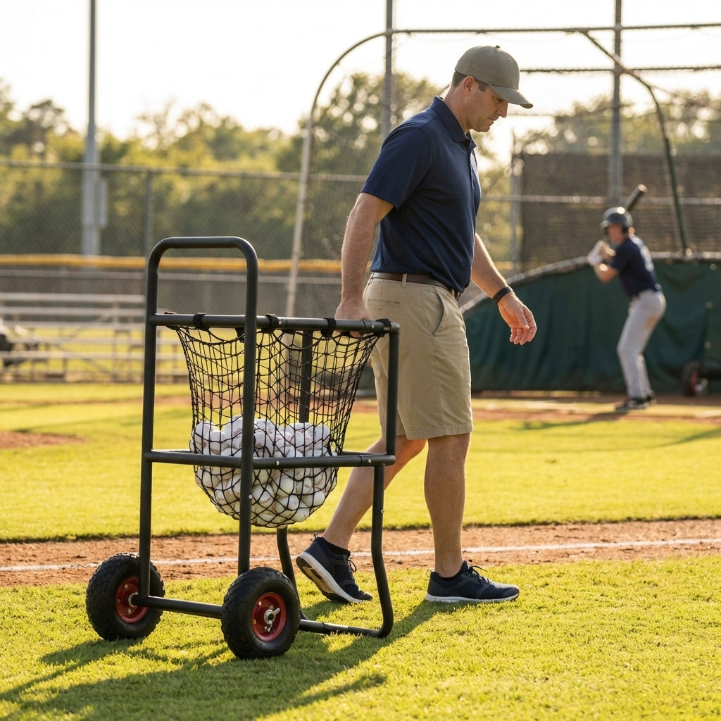 Baseball Ball Carry Cart with Steel Frame for Indoor and Outdoor Use - product detail