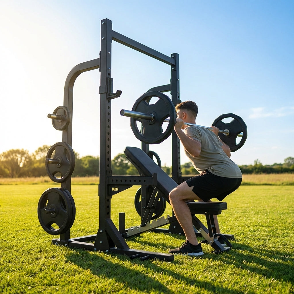 Home Gym Squat Set with Olympic Barbell and Weights - product detail