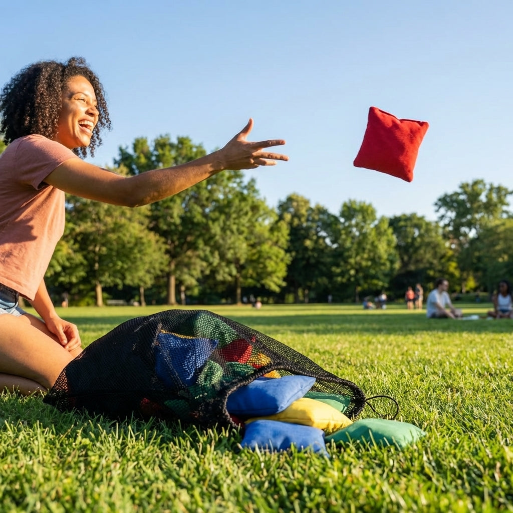 Bean bags for practice in multicolour with cotton cover - product detail