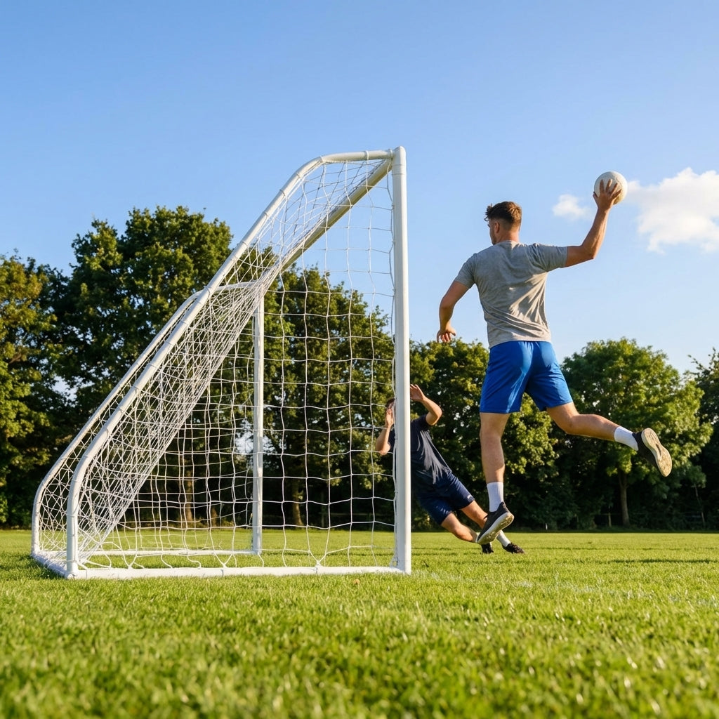 Handball goal with 3m x 2m steel frame for match play - product detail