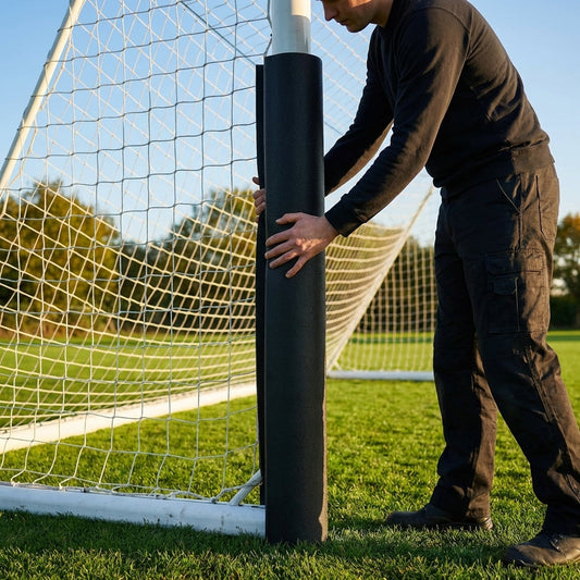 Black and white football net support post pads with PVC cover - product detail