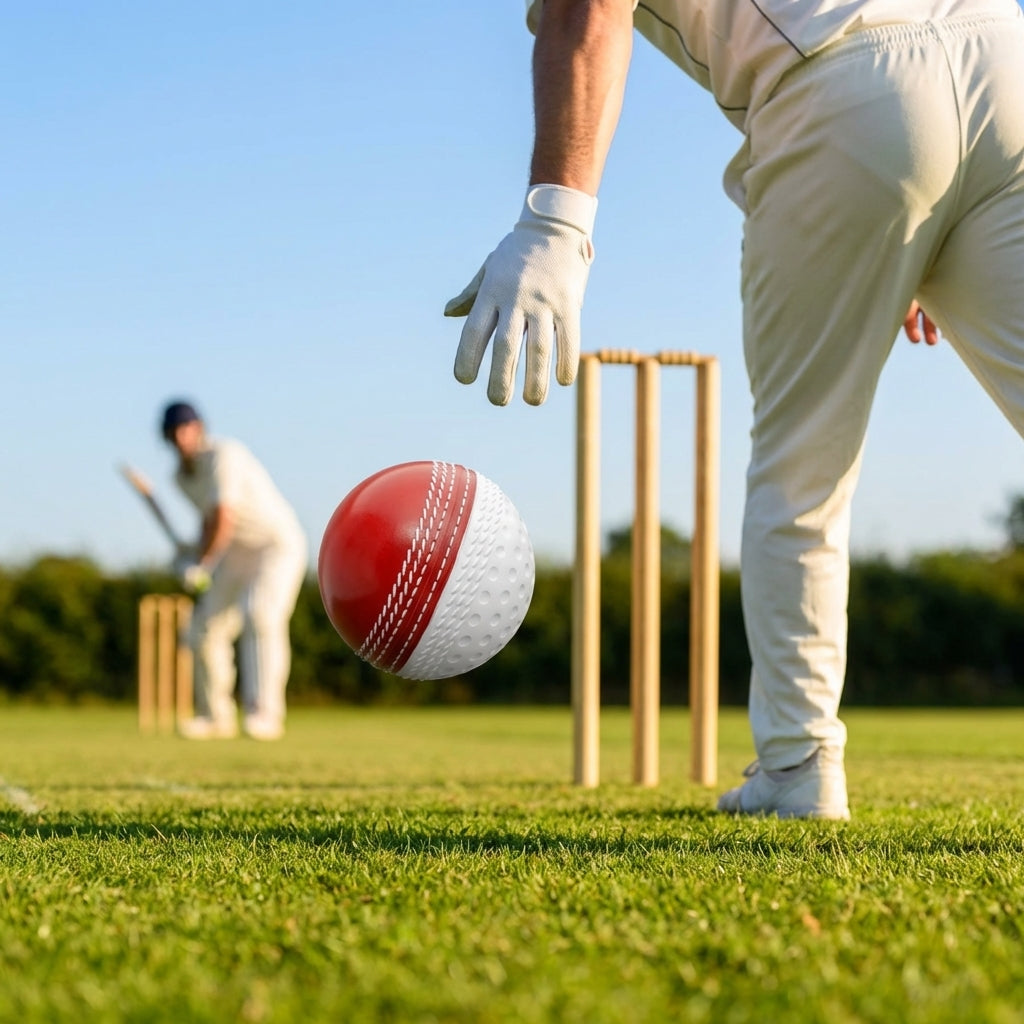 Reverse Swing Cricket Ball available in Red/White or Pink/White - product detail
