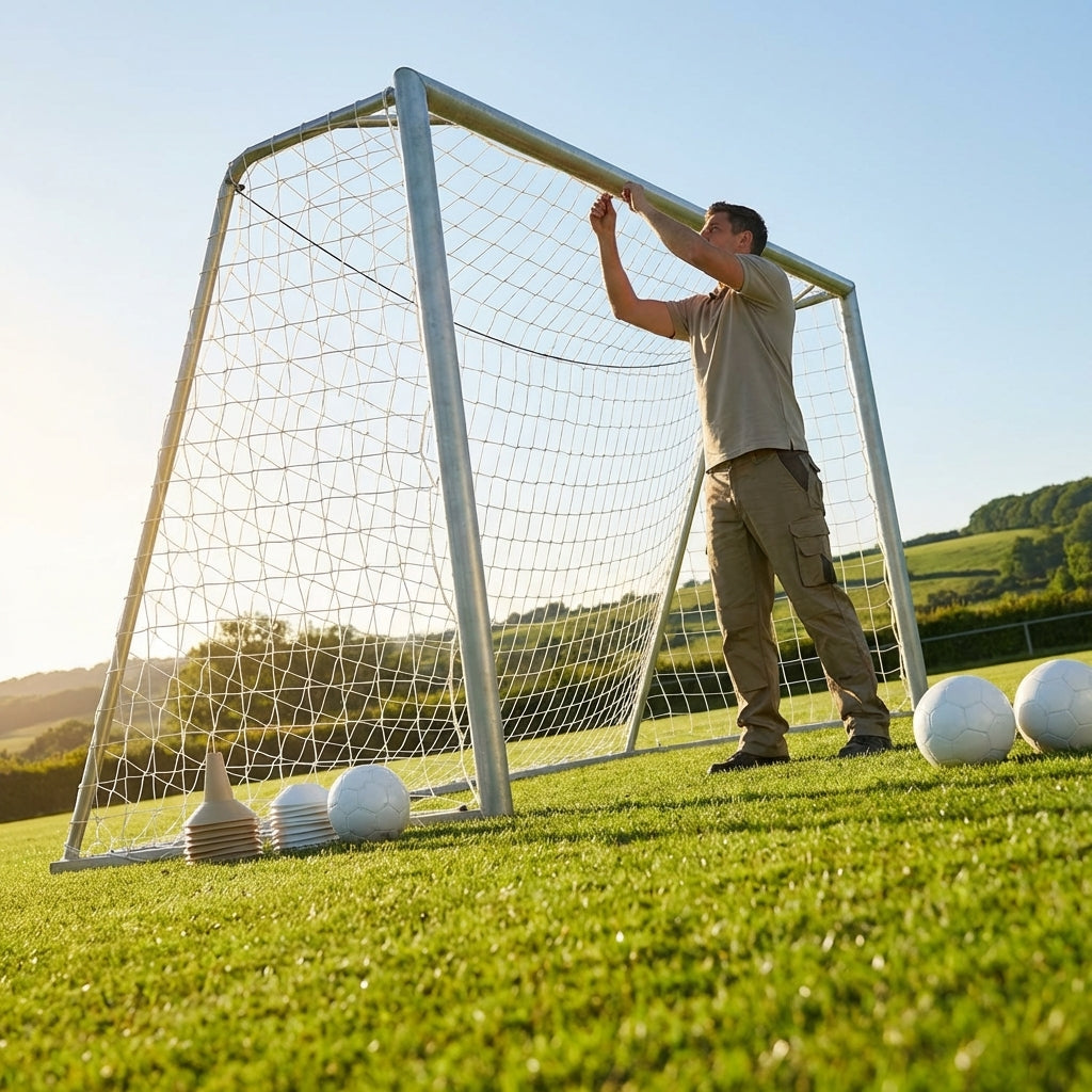 White football goal nets 3m x 2m for outdoor use - product detail