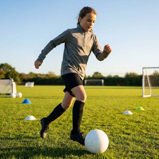Junior grey quarter-zip sports top, perfect for active juniors - product detail