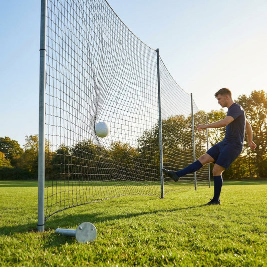 Ball stop netting system with steel poles for sports clubs and gardens - product detail