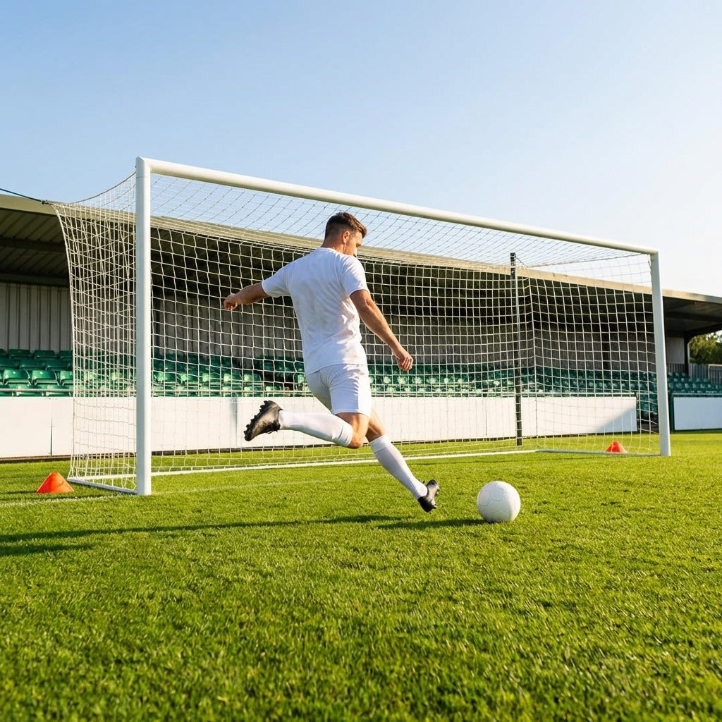 Football stadium goal with aluminium frame and net, 24ft x 8ft size - product detail