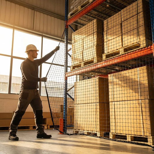 Rack Netting made from 2mm HDPP Twine for Warehouse Safety - product detail