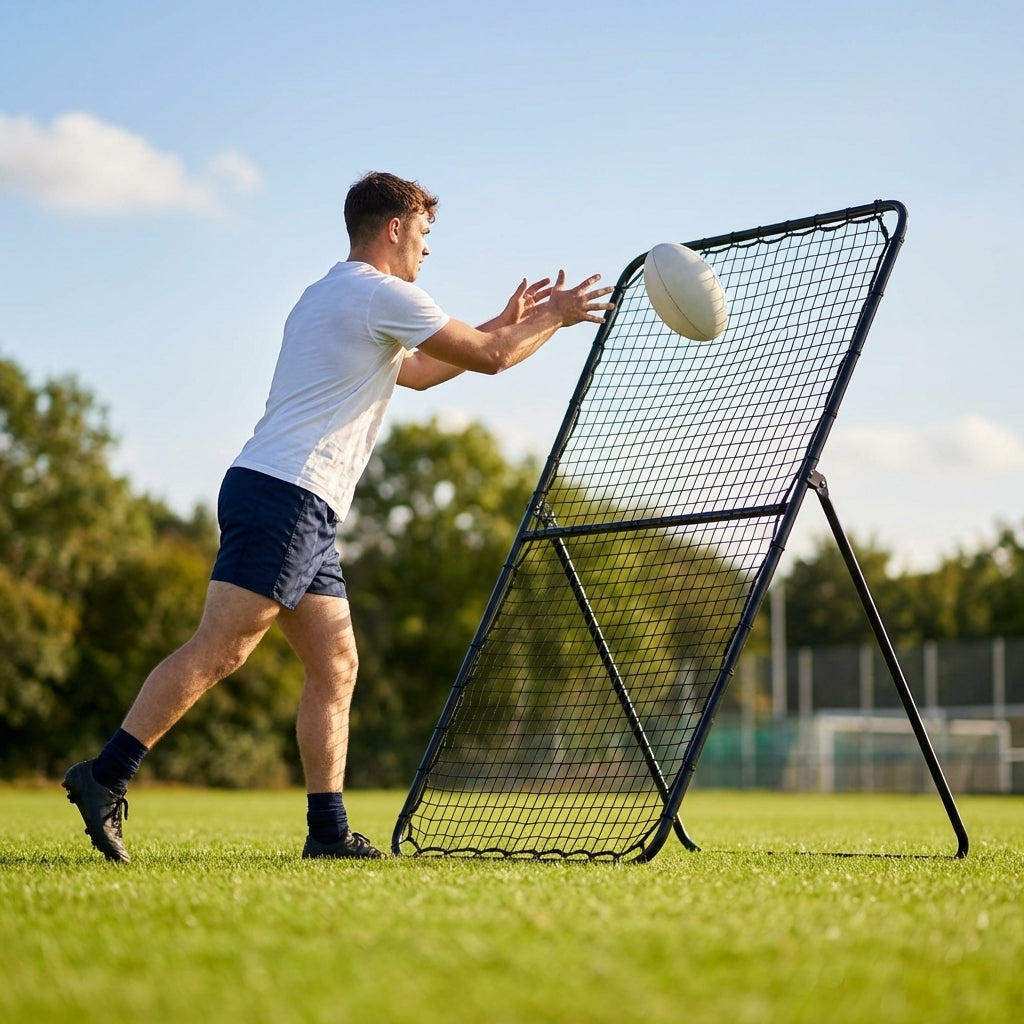 Rugby rebounder with adjustable steel frame for training - product detail