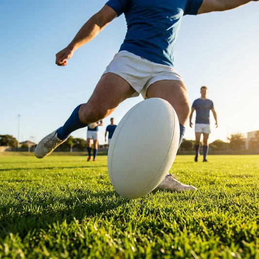 Rugby ball designed for match play, available in various sizes - product detail