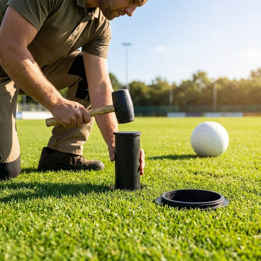 Football goal ground sockets in various sizes, made from steel and aluminium - product detail