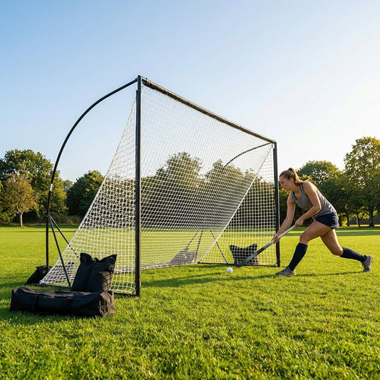 Pop up hockey goals with durable steel frame for indoor and outdoor use - product detail
