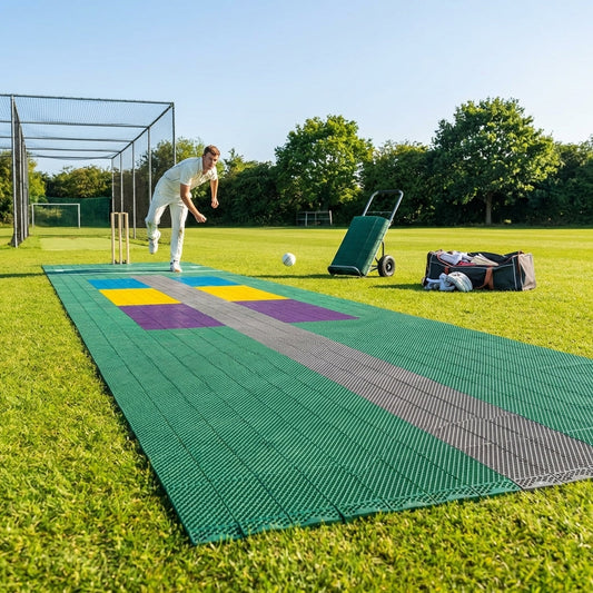 Cricket matting with coloured zones, ideal for training - product detail
