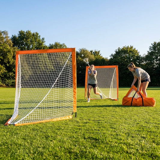 Pop-Up Lacrosse Goal with fibreglass poles and polyester netting - product detail