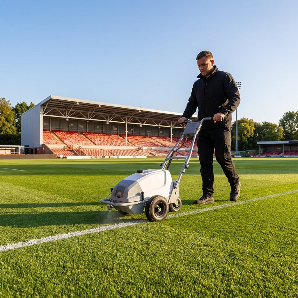 Electric line marking machine for sports pitches with adjustable features - product detail