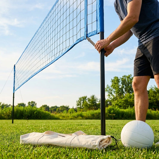Replacement volleyball net with twisted PE and PVC banding - product detail