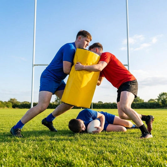 Rugby wrap around shields in yellow and black for training drills - product detail