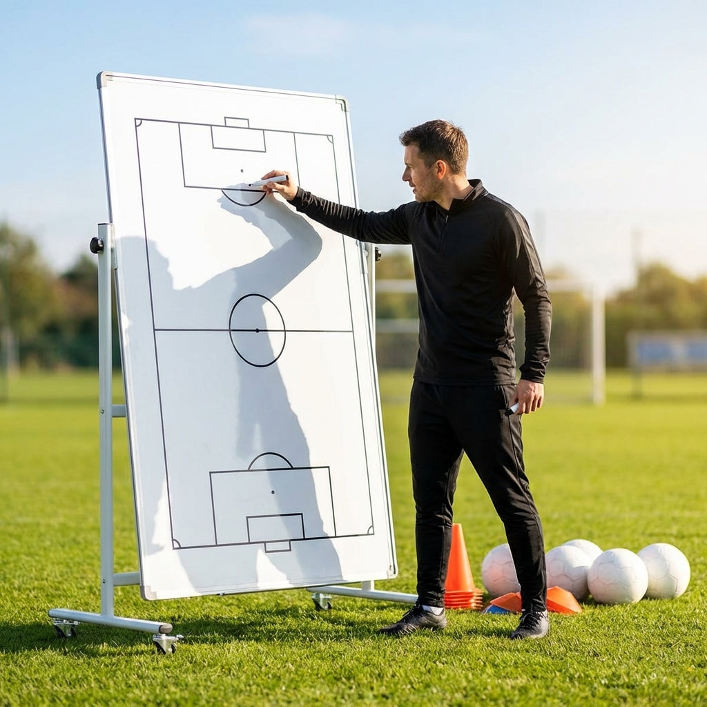 Double-sided sports coaching whiteboard with wheels - product detail