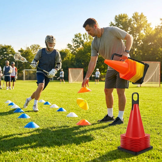 Lacrosse training marker cones in various vibrant colours - product detail