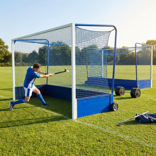 Custom aluminium hockey goal for professional use with branding options - product detail
