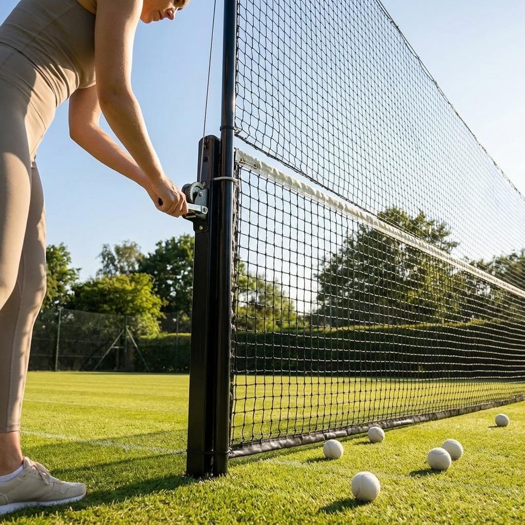 Tennis Court Surround Net System with Steel and HDPP Netting - product detail