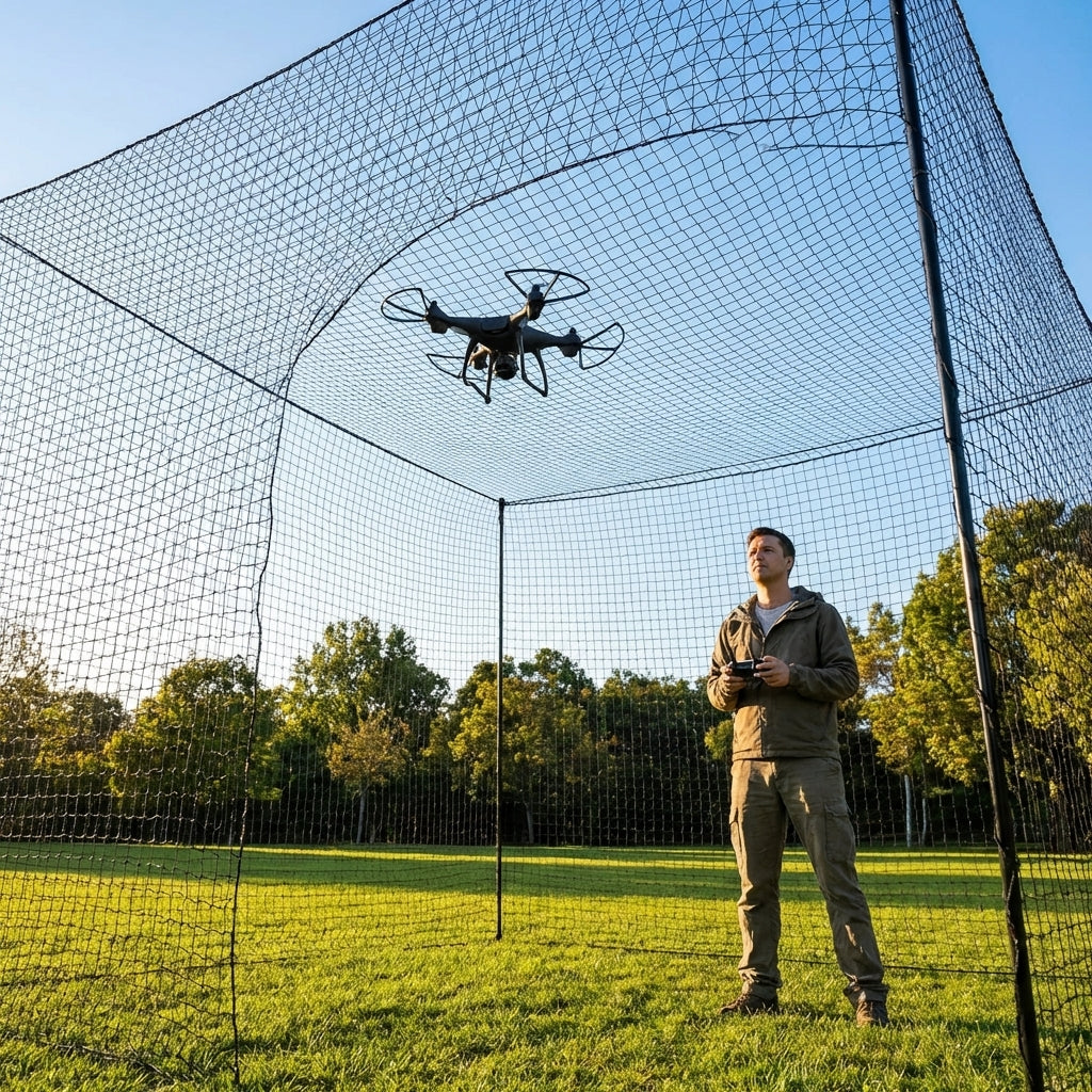 Drone netting in standard size black for indoor and outdoor use - product detail