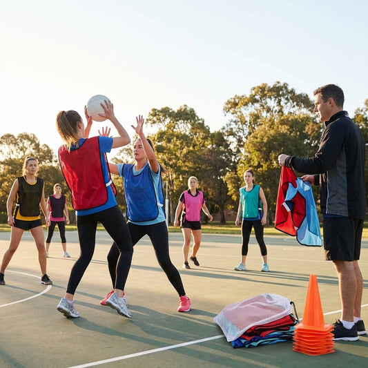 Reversible netball bibs in various colours and sizes for sports teams - product detail