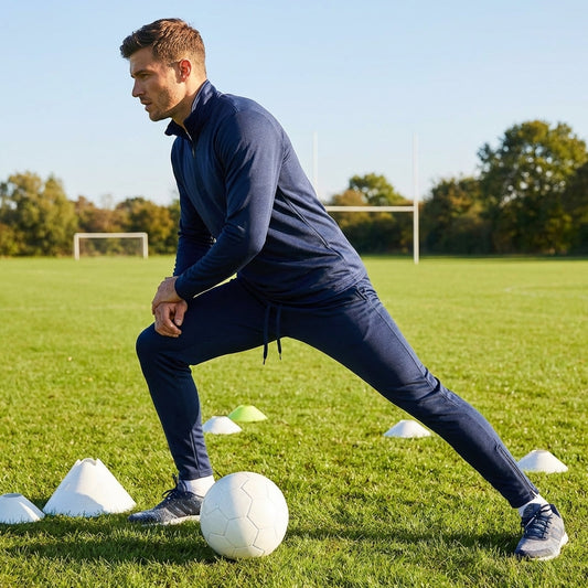 Men's tracksuit set in black and navy, ideal for sports and casual wear - product detail