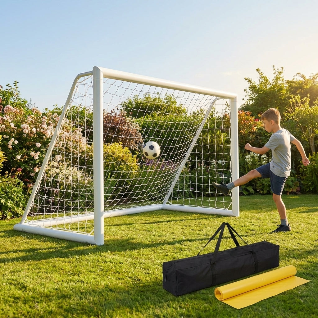 6ft x 4ft durable uPVC football goal post for garden use - product detail
