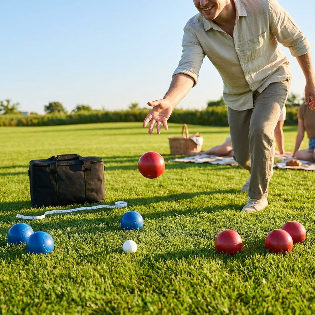 Standard size bocce set for outdoor recreation - product detail