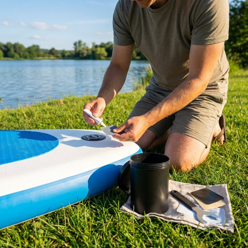 Inflatable paddle board repair kit with essential PVC tools - product detail