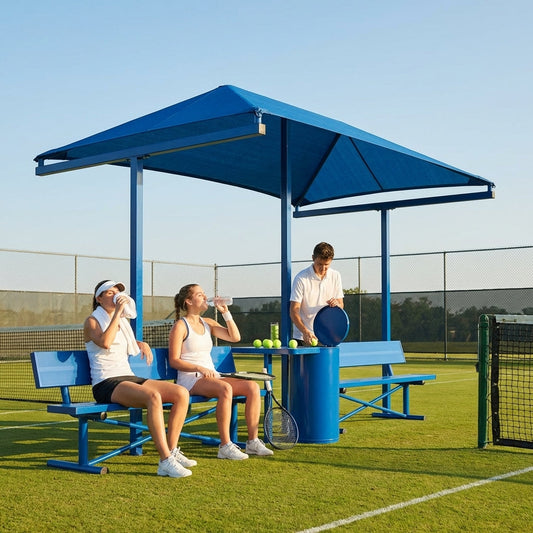 Aluminium tennis court bench in green for tournament use - product detail