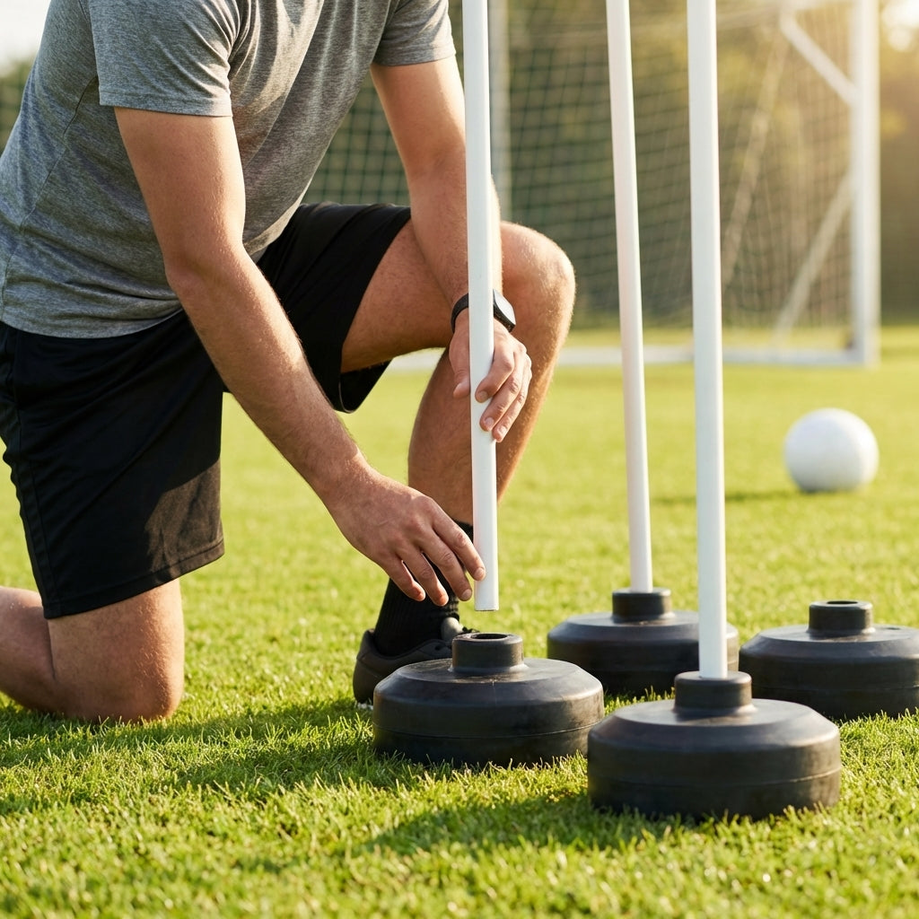 Rubber pole base for sports training, 1.4kg weight
