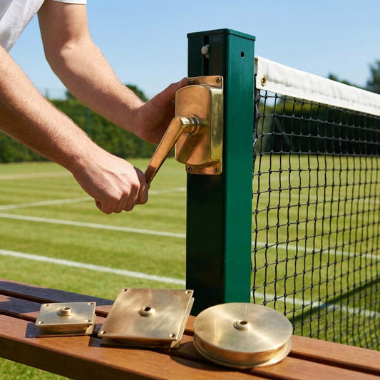 Brass tennis post winder mechanism for indoor and outdoor use - product detail