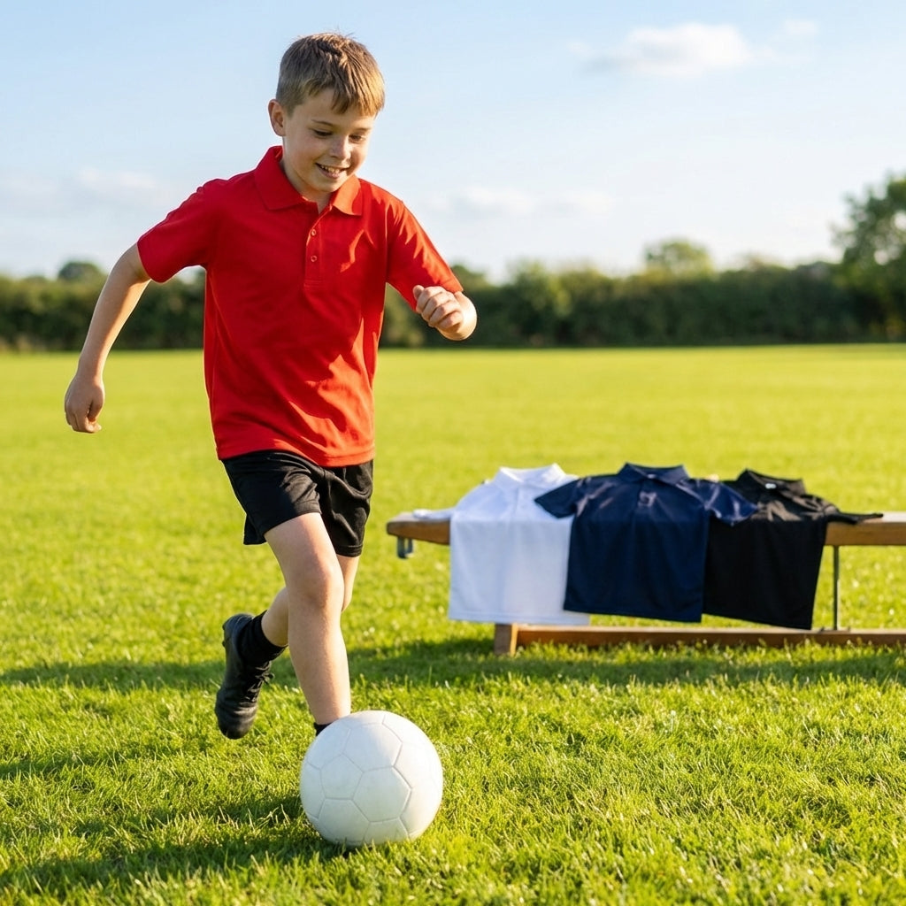 Boys Sports Polo Shirt – 5 Sizes & 4 Colours – Polyester – Casual & Semi-Formal Wear